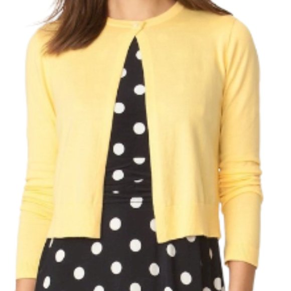 Chaps Sweaters - Chaps Yellow Cropped Long Sleeve Cardigan–XS